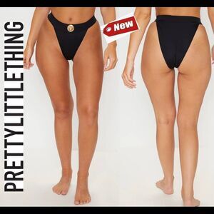 PRETTY little thing black lion head High rise bikini bottom Sz 2 NWT